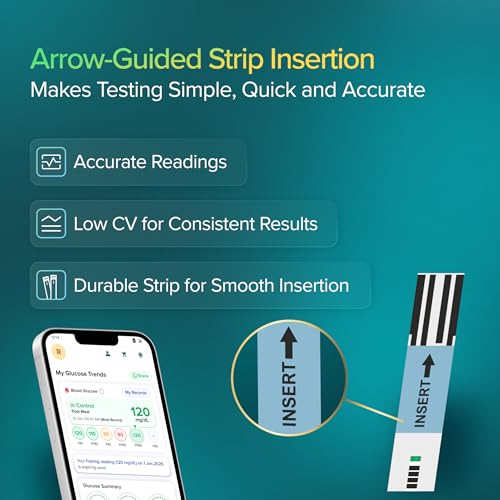 Image of BeatO Curv Glucometer Test Strips for Glucometer Machine | Sugar Test Strips | Blood Glucose Test Strips (50 Foil Test Strips Only)