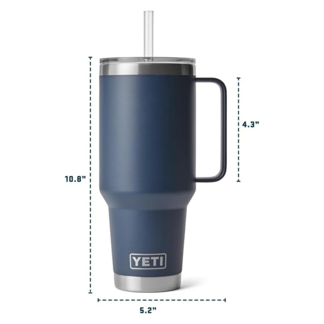 YETI Rambler Trinkbecher Mit Trinkhalmdeckel, Rescue Red, 42 oz (1,2 l)