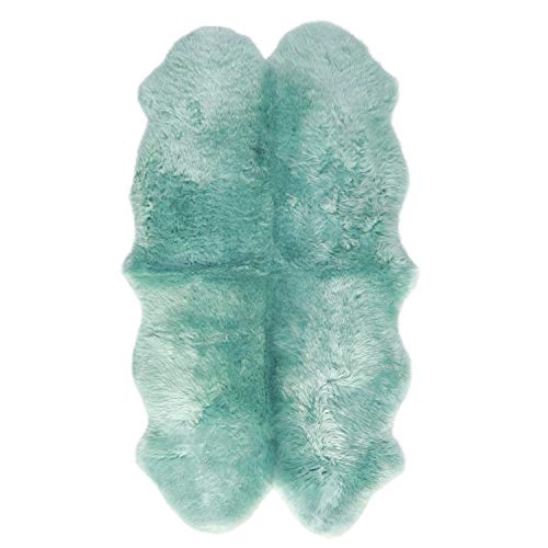 ムートンラグ 天然 オーストラリア産 長毛 4匹物 ラグ ミント 100×180cm 洗える 日本製 NF004MG