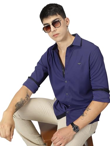 Image of STELLERS Men's Premium Full Sleeve Shirt | Feather Touch Feel| Regular Fit| Odour Resistant| Anti-Static| Wrinkle Free| Quick Dry | Stretchable| Lightweight| Sweat-Proof