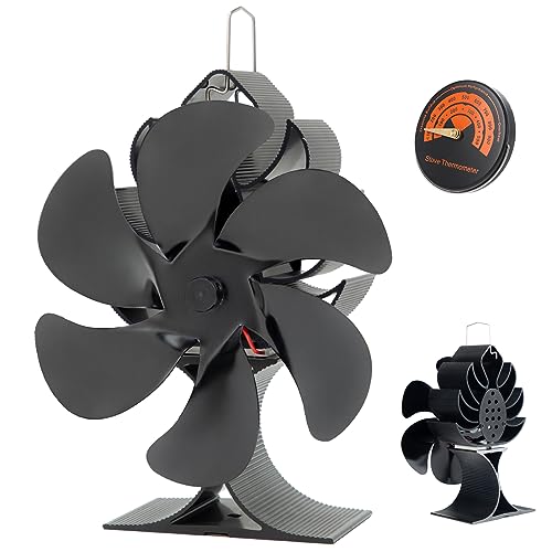 Ofenventilator Smilovii Kaminventilator mit 6 Blättern, leise und effizient