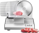Electric Meat Slicer, 200W Meat Slicer Machine for Home Use, Deli Food Slicer, Meat Cutter Machine, Aluminum,Dishwasher Safe, Removable Blade & Food Carriage and Pusher, 7/8 Inch Adjustable Thickness