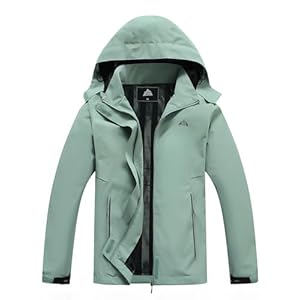 MOERDENG Women’s Waterproof Rain Jacket Lightweight Raincoat Hooded Hiking Jacket Softshell Windbreaker