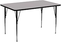 Flash Furniture 24x48 Grey Laminate Adjustable Height Activity Table for Classroom, Home & Office