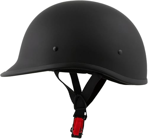 Miniatura 6 de Milwaukee Helmets Casco de media cara de motocicleta estilo polo negro mate aprobado por DOT MPH9750DOT - L