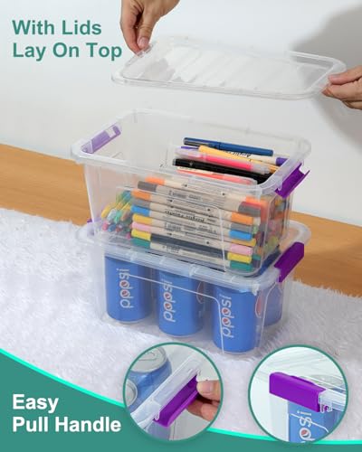 Image of EOENVIVS Clear Storage Bins with Lids 6 Pack, 7 Qt Stackable Storage Containers with Buckle Lock, Durable Plastic Containers & Storage Box Organizer for Pantry, Bathroom, Closet & Office Use