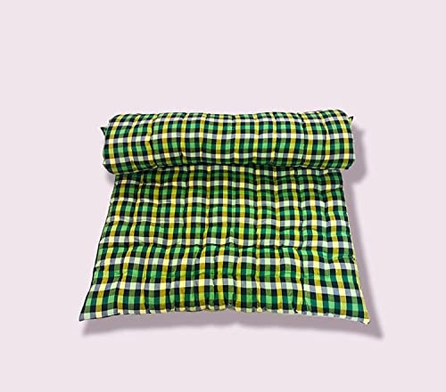 Image of Deevine Craft Soft Cotton Quilt Mattress - 72 x 36 Inches | Foldable, Lightweight & Firm Gadda for Single Bed | Breathable, Durable Sleeping Mattress in Multicolor