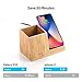 Veelink Bamboo Wireless Charger with Organizer Wood Wireless Charging Station for iPhone 16/15/14/13/12/11/Xs Pro MAX/XR/XS/X/SE, Compatible with Samsung S24/S23/S22/S21/S20 S & Note Series(Standard)