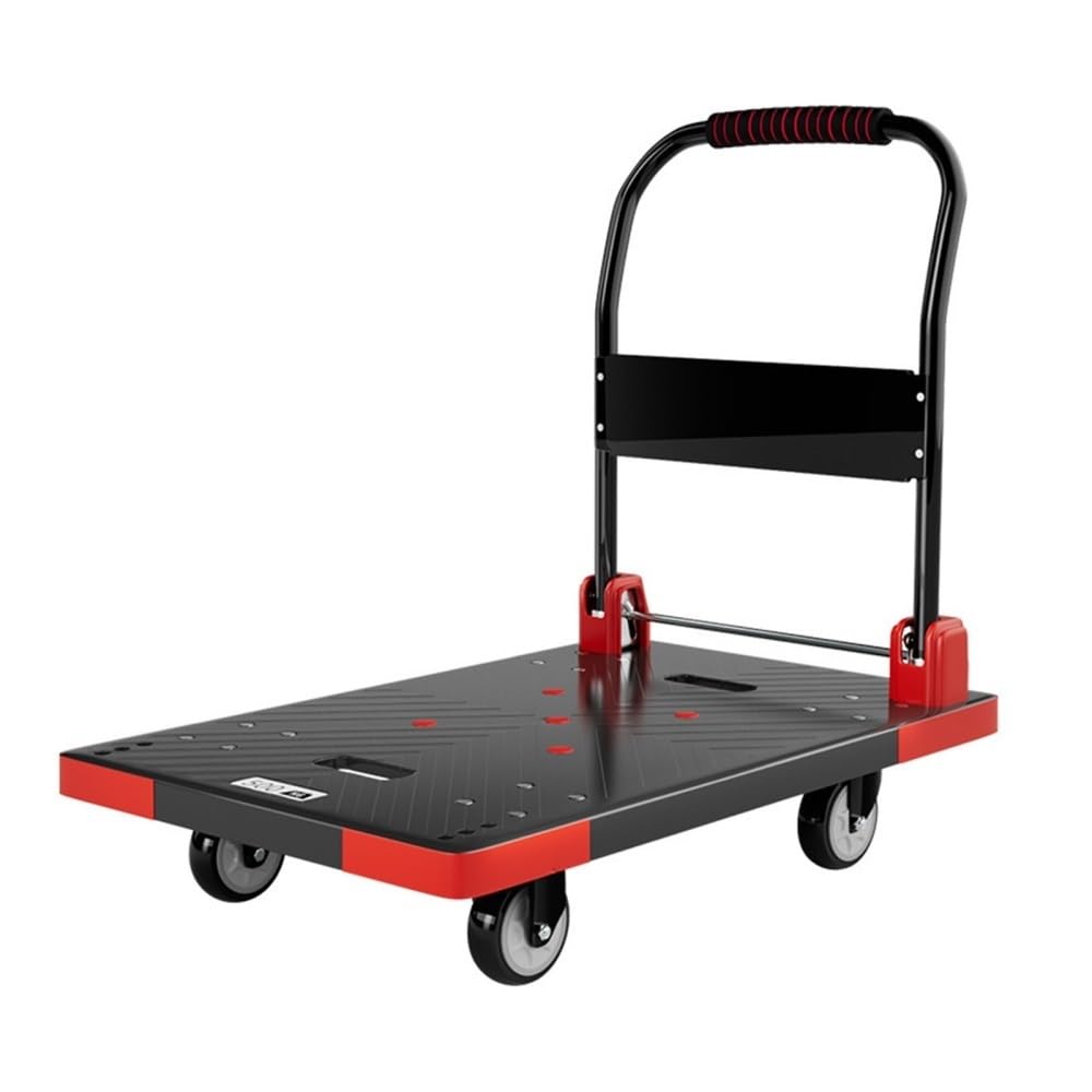 Handcart Multi-purpose Flatbed Trolley With Silent Rubber Wheels Folding Transport