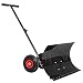 Produktbild Froadp Mobile Schneeschieber auf Rädern Höhenverstellbar Schneeschaufel Schneeräumen mit 74cm Extra-breiten Kunststoffüberzug Blatt(Schwarz)