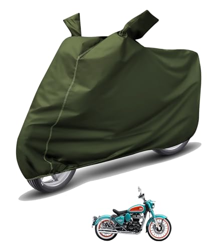 Image of Auto Hub Waterproof Bike Cover Compatible with RE Goan Classic 350 Dustproof, UV Protection Two Wheeler Bike Goan Classic 350 Cover - Green