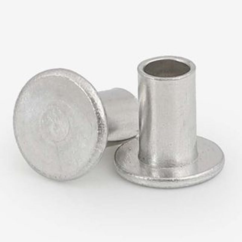 50pcs M2 Aluminum alloy flat head Half hollow rivet Hollows rivets short hair riveting GB875 3/4/5/6-18mm length - (Dimensions: M2x3mm)