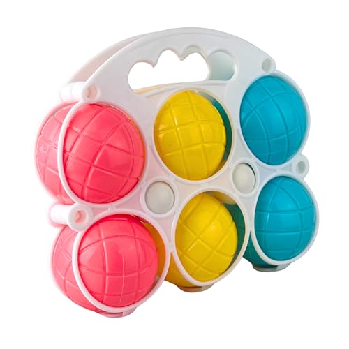 ADEPTNA 6 Pcs Petanque Bocce Ball Set Lightweight Outdoor Boules Game for Kids & Adults Beach Backyard Lawn Park Includes Carry Case Family Fun for 3-6 Players Summer