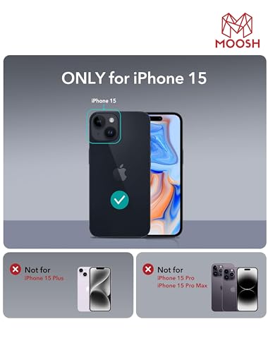 Image of MOOSH iPhone 15 Case Compatible with MagSafe Military-Grade Protection Anti-Bacterial Coating Transparent Shockproof Bumpers Scratch-Resistant Back Magnetic Phone Case (iPhone 15)