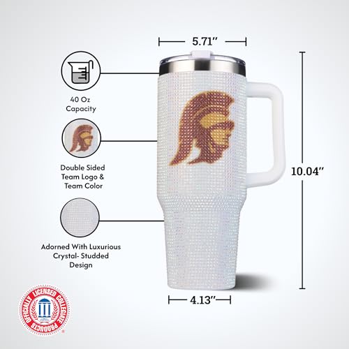 Image of The Memory Company Officially Licensed 40oz White Bling Game Day Tumbler, University of Southern California