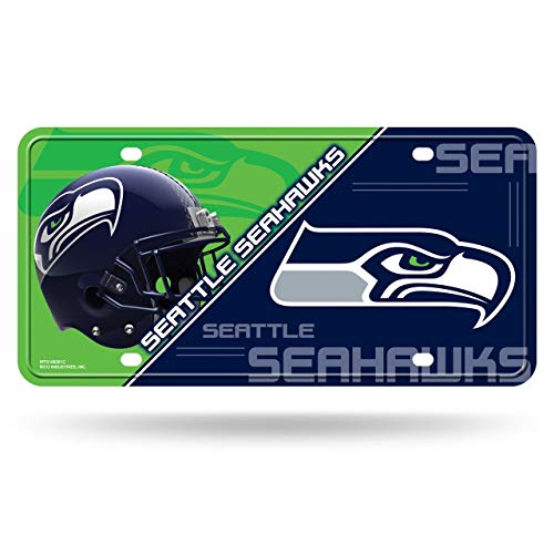 Rico Industries NFL Seattle Seahawks Unisex Kfz-Kennzeichen aus Metall, Teamfarbe, Einheitsgröße