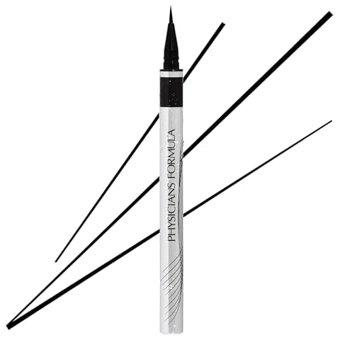 Physicians Formula Eye Booster Super Slim Liquid Eyeliner, Waterproof Precision with a Lash-Boosting Complex, Natural Finish, & Sensitive Skin Approved, Cruelty-Free & Vegan -Ultra Black Cover