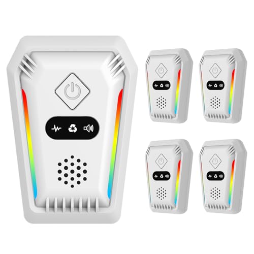 Indoor Ultrasonic Pest Repeller, Ultrasonic Mouse Repeller (4PCS) - Covers 200m² - 3 Modes - Plug-in Pest Control for Mice, Rats, Spiders, Mosquitoes, Ants, Bugs & Flies - Safe for Pets & Kids