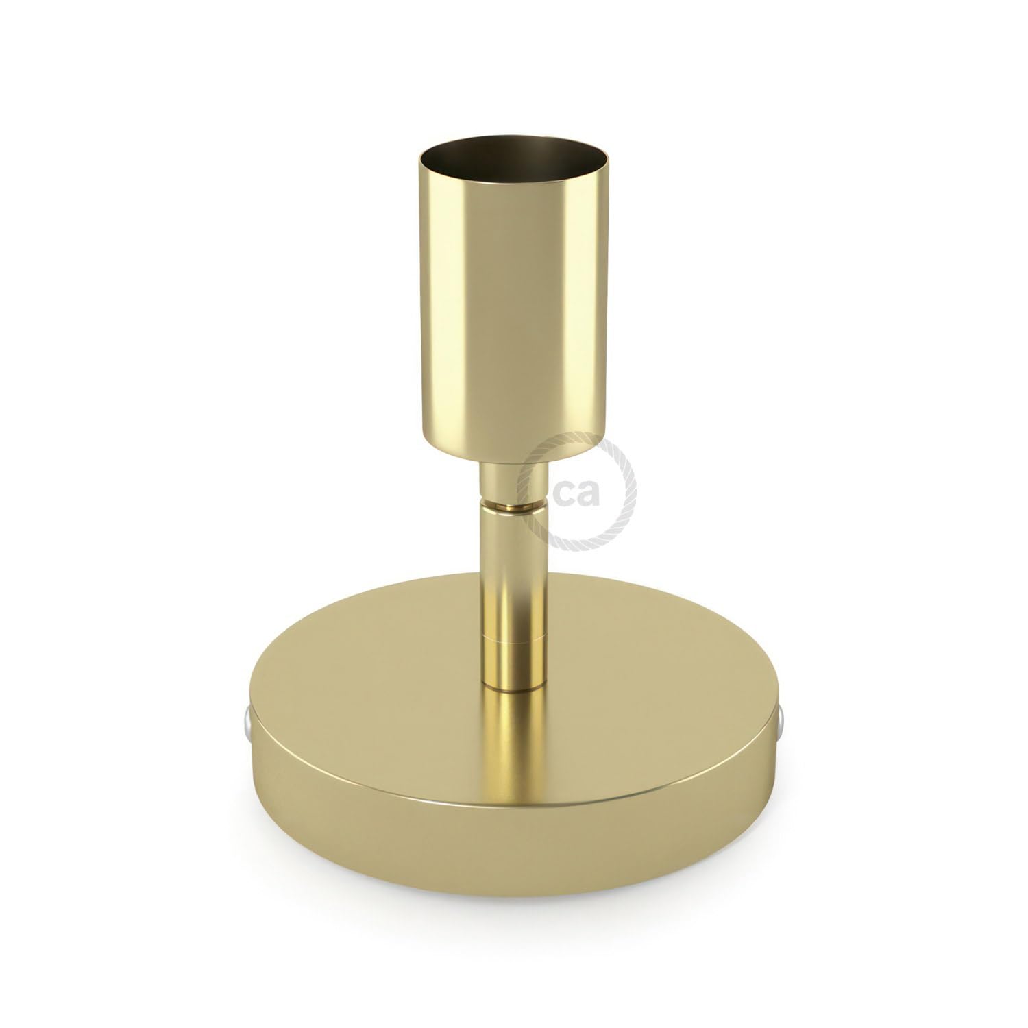 Fermaluce Metallo 90°, Punto Luce orientabile da Parete o soffitto - Senza Lampadina, Ottone