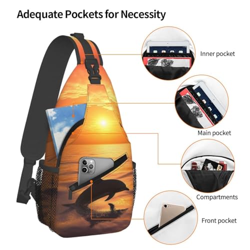 Crossbody Sling Backpack Negra para Hombre y Mujer miniatura 3