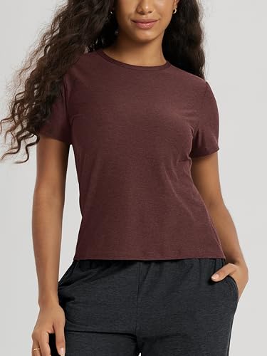 Image of ODODOS Women's Short Sleeve Performance T-Shirts - Ultra Soft odSTRATUM Tech Crew Neck Tee UPF 50+ Essential Top
