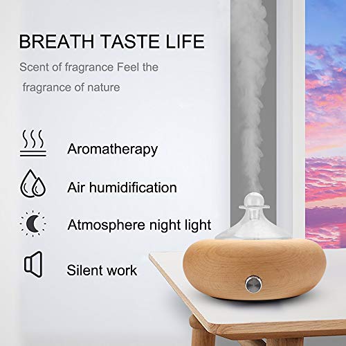 Kpokpo Professional Aromatherapy Diffuser, Wood Diffuser, Diffusers For Essential Oils, Wood And Glass With Premium Home Use Oils, Ultrasonic Diffusers - No Heat, No Water, (7Color Led Light #TOP4