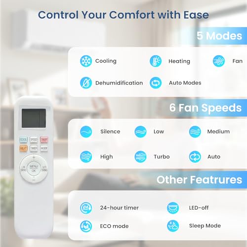 Image of Electactic 12000 BTU Wifi Mini Split Air Conditioner & Heater, 22 SEER2 115V Inverter Ductless Split AC with Pre-Charged Condenser and Heat Pump, Energy Saving, Cools Up to 750 Ft