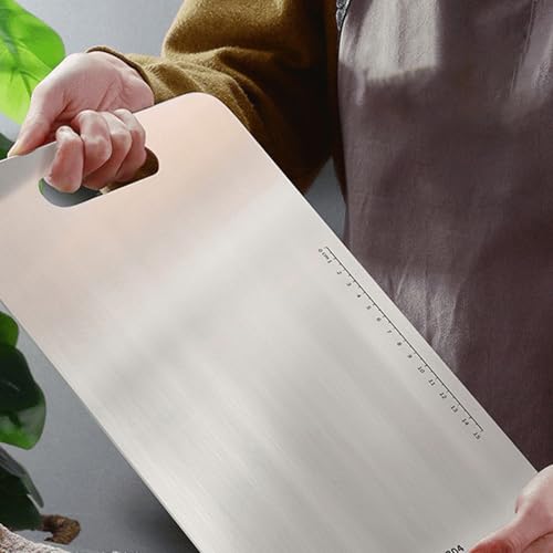 1x Steel Cutting Boards for Kitchen, Durable Food-Grade Chopping Board with Clear Scale, Easy to Maintain Kitchen Gadgets, Dishwasher Safe Cutting Boards for Pie Dough Bread - Image 5