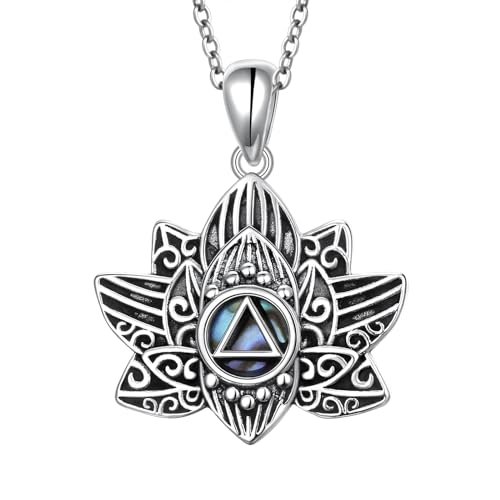 Collier AA en argent 925 pendentif de sobriété fleur de lotus