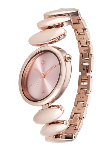 Image of Fastrack Vyb Successor with Quartz Analog Pink Dial Rose Gold Alloy Strap Watch for Girls - FV60120WM01W