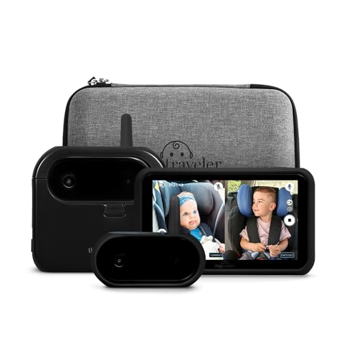 Tiny Traveler Ai Smart Wireless Baby Car Monitor with Add-On Camera, Travel Kit & Power Bank -...