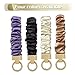 Dogary Stretchy Keychain Wristlet for Car Keys, Stylish & Functional Scrunchie Bracelet with D-ring for Women & Men (White)