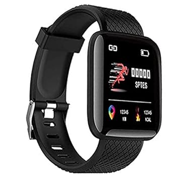 Ephemeral Smart Band Fitness Tracker Watch with Heart Rate, Activity Tracker Water Resistant Body Functions Like Steps Counter, Calorie Counter, Heart Rate Monitor LED Touchscreen (Black)