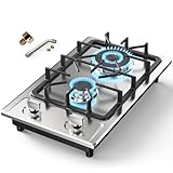 Gas Stove 2 Burner, Propane Cooktop 12 inch, Nafewin Portable Gas...