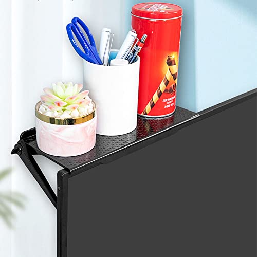 Krotucoty Tv Top Shelf 7-Inch Wide Computer Screen Top Bracket Monitor Top Shelfs Mount, Adjustable Screen Shelf Stuff Organizer For Wi-Fi Router, Cable Box, Streaming Devices, Remote Controls #TOP5