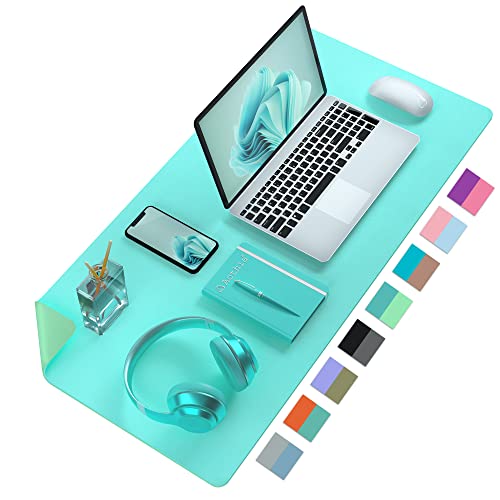 Aothia Double-Sided PU Leather Desk Pad - Non-Slip Large Mouse Pad & Desk Mat for Office, Home - Waterproof, Easy to Clean, Durable Dual-Sided Surface (31.5" x 15.7", Beige)