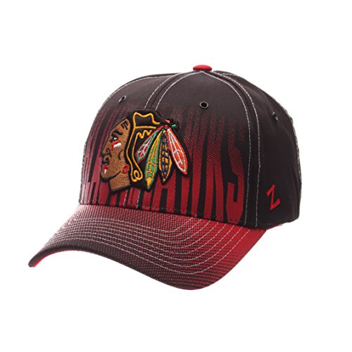 NHL Zephyr Chicago Blackhawks Mens Static Hat, Adjustable, Black