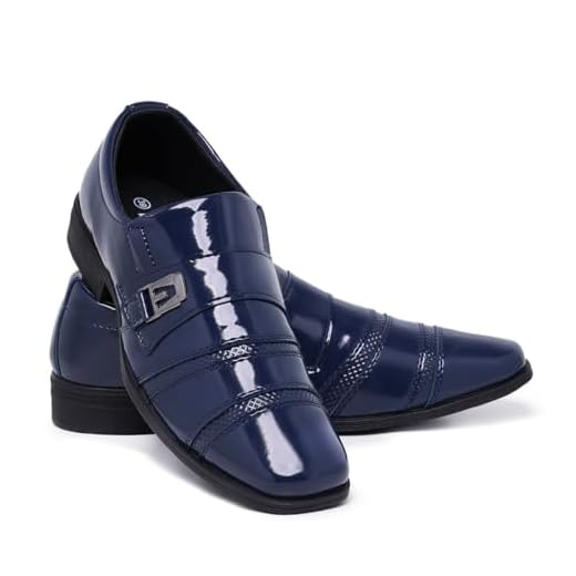Sapato Social Masculino Elegante Bico Fino Pull On 803 (Azul, BR, Adulto, Numérico, 40)
