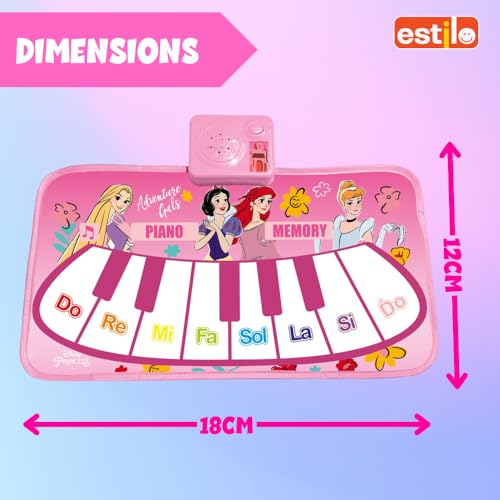 Image of Estilo Floor Piano Mat for Kids & Toddlers | Baby Playing Mat with Music 11 Keys | Musical Toy Gift for Boys & Girls Age for 1-6 | Engaging Keyboard for Toddlers (Princess)