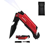 7-in-1 Dispatcher Tactical Knife with Glass Breaker, Seatbelt Cutter,Steel Serrated...
