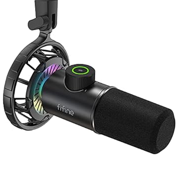 Microfone USB para jogos FIFINE,microfone dinâmico RGB para PC,com botão Tap-to-Mute,microfone cardioide Plug & Play com conector de fone ouvido para streaming,podcast,Twitch,YouTube,discórdia- K658