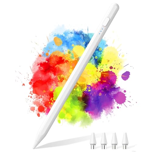 Lapiz para iPad Tablet 2018 a 2025,Apple Pencil Universal,Lápiz Stylus Capacitivo Pantalla Táctil Compatible para iPad 10/9/8/7/6 Gen , Air 3/4/5, Mini 5/6,Pro 11/12.9 con 4 Puntas