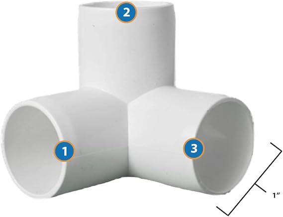 PVC Pipe Fittings for Building Furniture and Cool Structures | (1 Inch, 3-Way Elbow, 4)