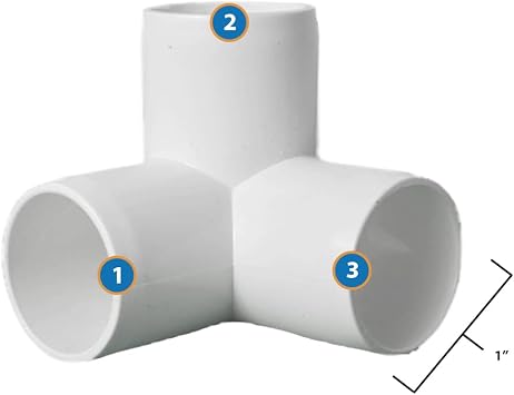 PVC Pipe Fittings for Building Furniture and Cool Structures | (1 Inch, 3-Way Elbow, 4)