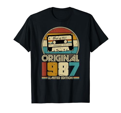 1987 vintage cumpleaños retro edición limitada hombres mujer regalo Camiseta