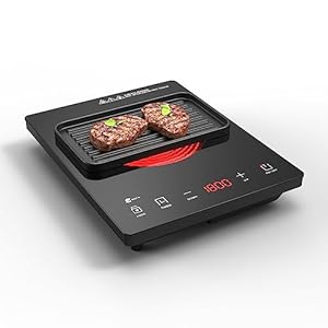 1800W Infrared Single Burner,Hot Plates for cooking,8 Power Levels＆24 Hours Setting,7.8 Inch Ceramic Glass Portable Electric Stove for Home Cooking,2023 Upgraded Style