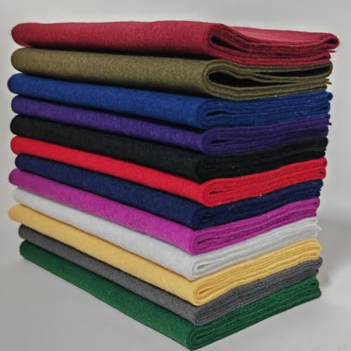 Image of XSEINO 12 Rolls 8 inchx35 inch 1.4mm Thick Soft Felt Fabric Sheet 12 Assorted Gothic Series Colors Felt Pack for DIY Craft Sewing Squares Nonwoven Patchwork