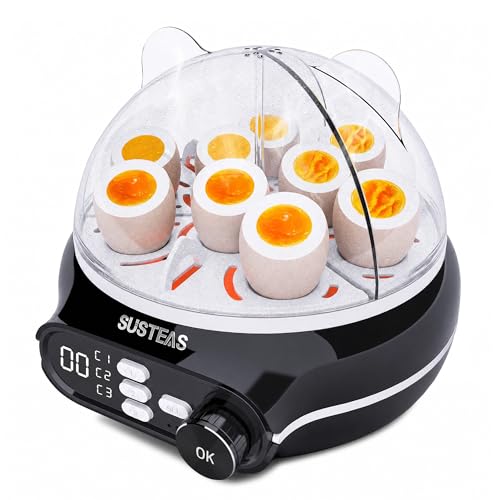 SUSTEAS Rapid Egg Cooker 9 Eggs, Soft, Medium, Hard Boiled, Poached - image 1