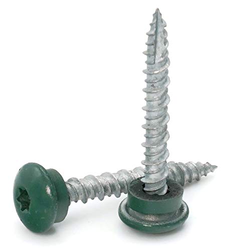 Low Profile Mechanical Galvanized Roofing Screws Green Finish - #10 x 2