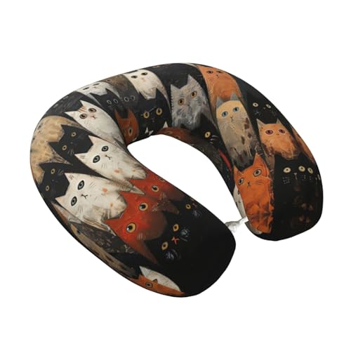 Almohada de viaje cómoda con diseño de gato tamaño estándar miniatura 2